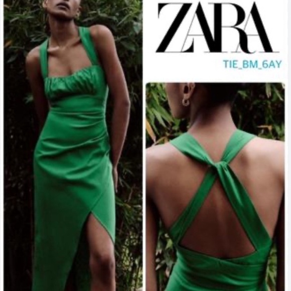 ZARA LINEN BLEND DRESS NWT - Picture 3 of 12